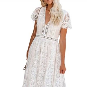 White boho dress